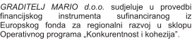 GRADITELJ MARIO d.o.o. sudjeluje u provedbi financijskog instrumenta sufinanciranog iz Europskog fonda za regionalni razvoj u sklopu Operativnog programa „Konkurentnost i kohezija”.